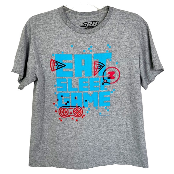 Rudeboyz Eat Sleep Game Short Sleeve Crewneck Graphic T-Shirt Boy’s Sz XL - Picture 1 of 6